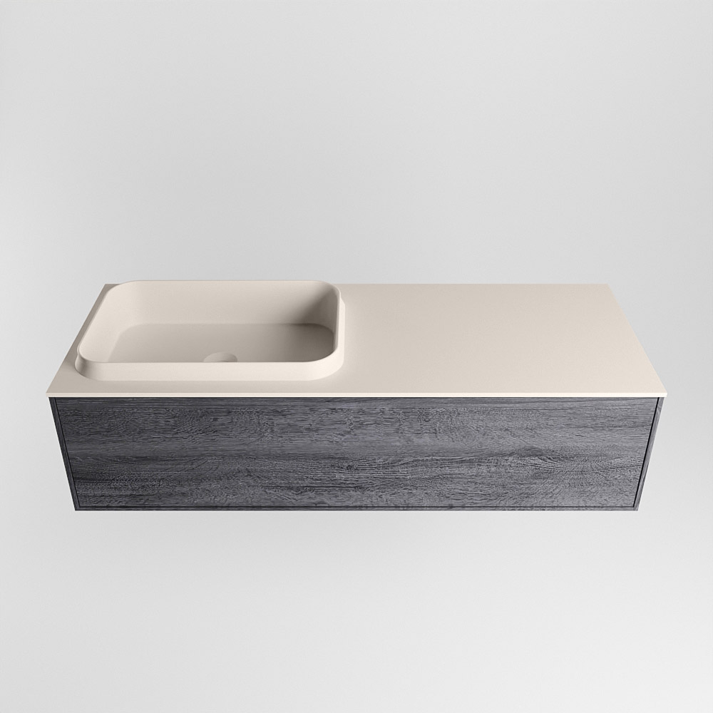 MONDIAZ ERIN 120cm mueble de baño color Antracite 1 cajón. Lavabo RIDGE Izquierda sin orificio color Linen. 5 MONDIAZ ERIN 120cm mueble de baño color Antracite 1 cajón. Lavabo RIDGE Izquierda sin orificio color Linen. - Imagen 5