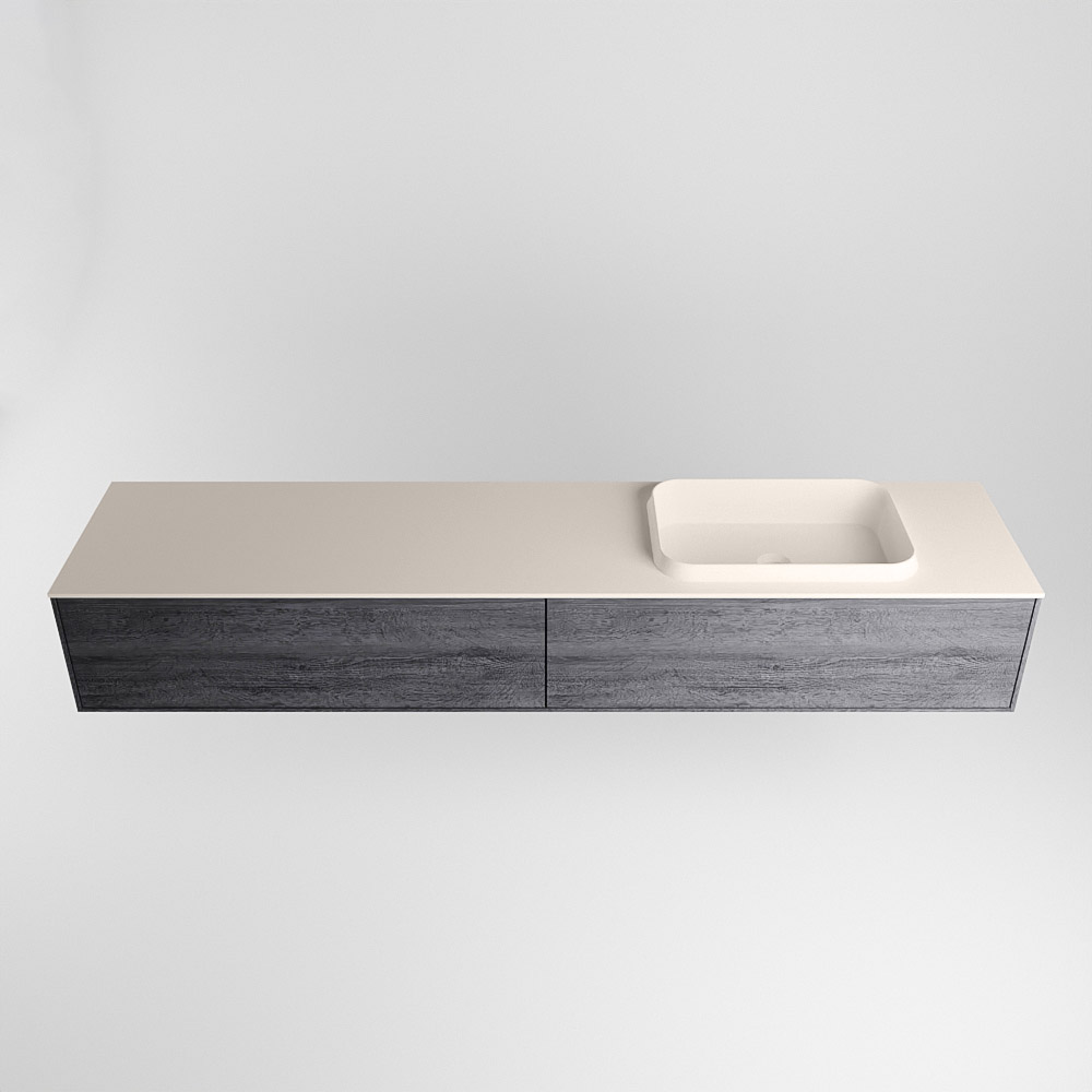 MONDIAZ ERIN 200cm mueble de baño color Antracite 2 cajones. Lavabo RIDGE Derecho 1 orificio color Linen. 5 MONDIAZ ERIN 200cm mueble de baño color Antracite 2 cajones. Lavabo RIDGE Derecho 1 orificio color Linen. - Imagen 5