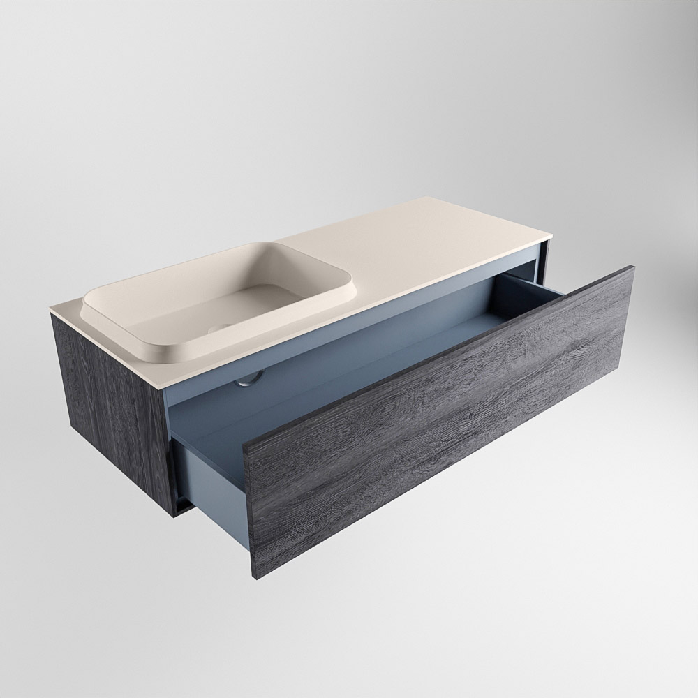 MONDIAZ ERIN 120cm mueble de baño color Antracite 1 cajón. Lavabo RIDGE Izquierda sin orificio color Linen. 6 MONDIAZ ERIN 120cm mueble de baño color Antracite 1 cajón. Lavabo RIDGE Izquierda sin orificio color Linen. - Imagen 6
