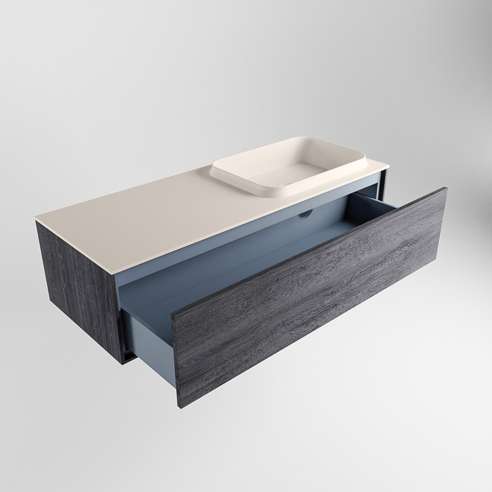 MONDIAZ ERIN 120cm mueble de baño color Antracite 1 cajón. Lavabo RIDGE Derecho sin orificio color Linen. 6 MONDIAZ ERIN 120cm mueble de baño color Antracite 1 cajón. Lavabo RIDGE Derecho sin orificio color Linen. - Imagen 6