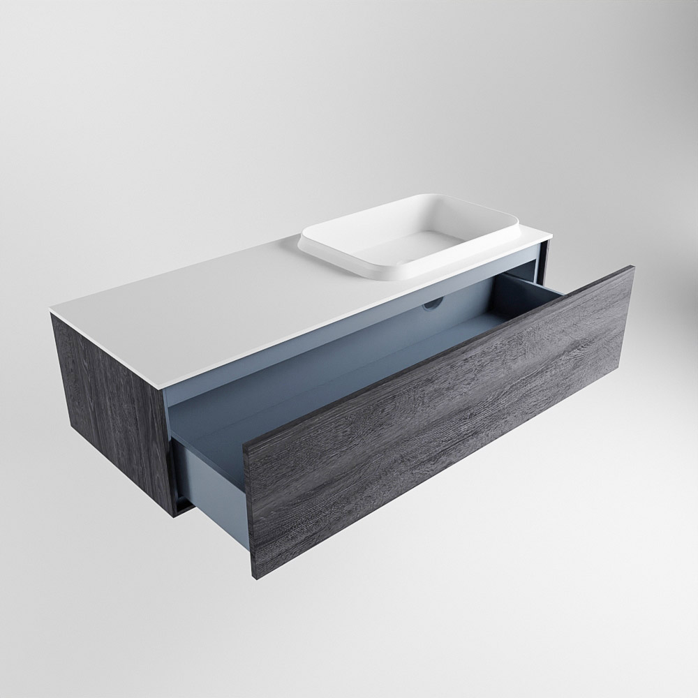 MONDIAZ ERIN 120cm mueble de baño color Antracite 1 cajón. Lavabo RIDGE Derecho sin orificio color Talc. 6 MONDIAZ ERIN 120cm mueble de baño color Antracite 1 cajón. Lavabo RIDGE Derecho sin orificio color Talc. - Imagen 6
