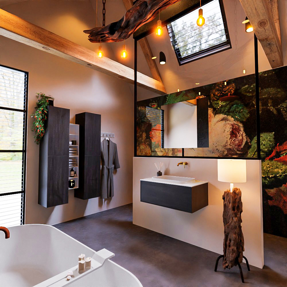 MONDIAZ ERIN 80cm mueble de baño color Antracite 1 cajón. Lavabo RIDGE Centro sin orificio color Talc. 2 MONDIAZ ERIN 80cm mueble de baño color Antracite 1 cajón. Lavabo RIDGE Centro sin orificio color Talc. - Imagen 2