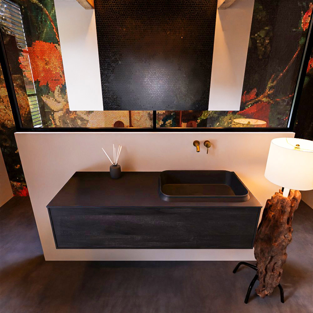 MONDIAZ ERIN 120cm mueble de baño color Antracite 1 cajón. Lavabo RIDGE Derecho sin orificio color Urban. 3 MONDIAZ ERIN 120cm mueble de baño color Antracite 1 cajón. Lavabo RIDGE Derecho sin orificio color Urban. - Imagen 3