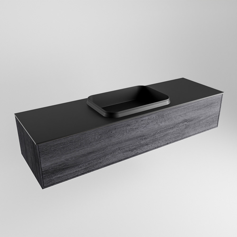 MONDIAZ ERIN 150cm mueble de baño color Antracite 1 cajón. Lavabo RIDGE Centro sin orificio color Urban. 4 MONDIAZ ERIN 150cm mueble de baño color Antracite 1 cajón. Lavabo RIDGE Centro sin orificio color Urban. - Imagen 4