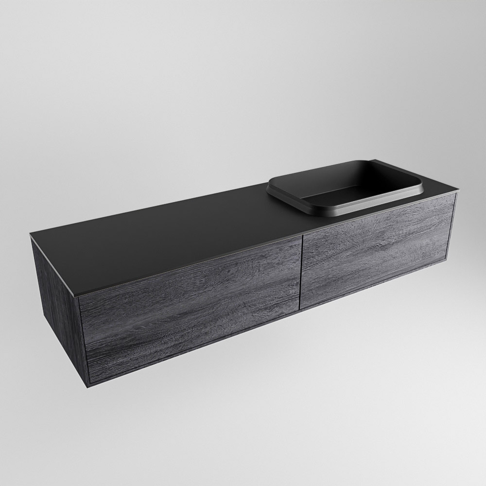 MONDIAZ ERIN 150cm mueble de baño color Antracite 2 cajones. Lavabo RIDGE Derecho sin orificio color Urban. 4 MONDIAZ ERIN 150cm mueble de baño color Antracite 2 cajones. Lavabo RIDGE Derecho sin orificio color Urban. - Imagen 4