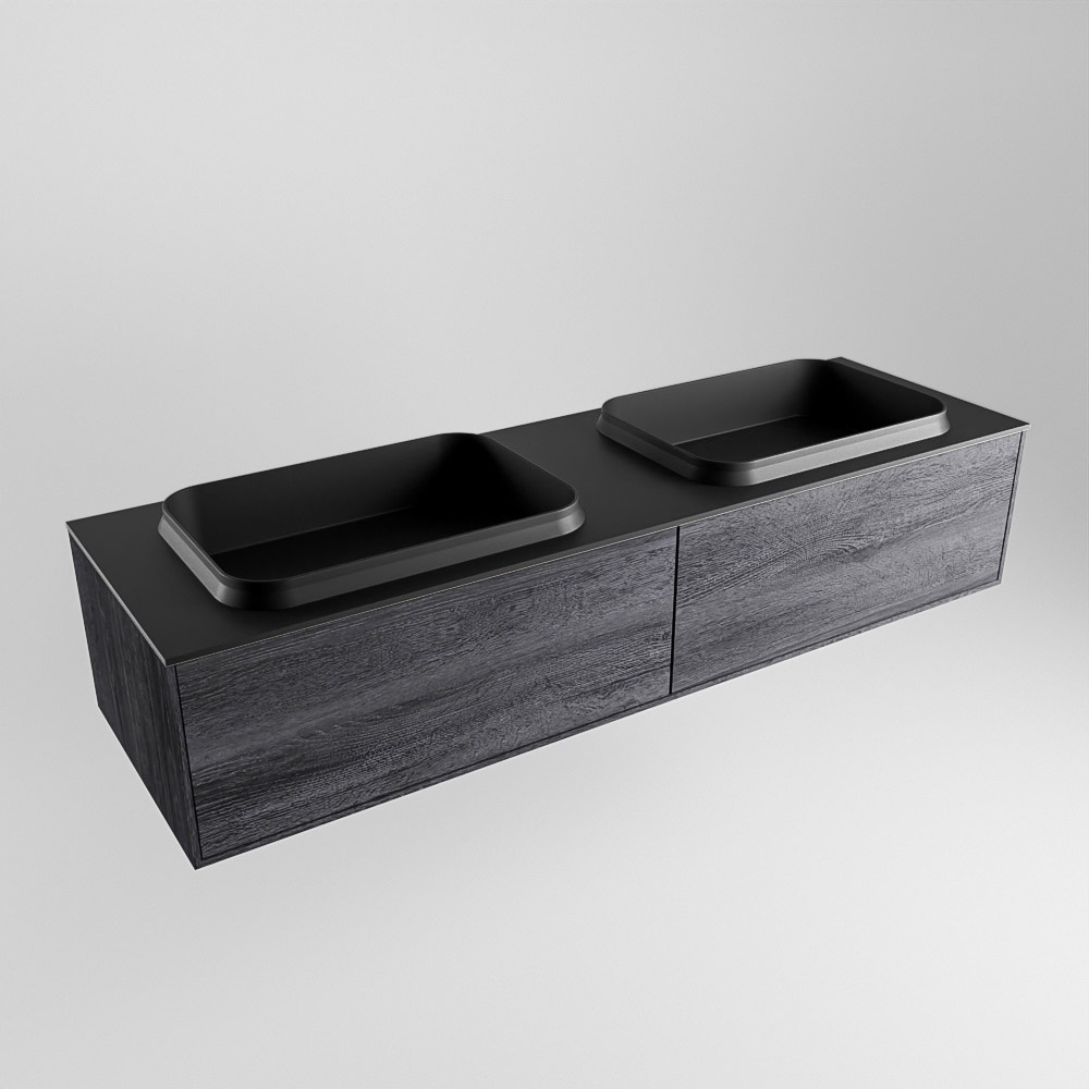 MONDIAZ ERIN 150cm mueble de baño color Antracite 2 cajones. Lavabo RIDGE Doble 2 orificios color Urban. 4 MONDIAZ ERIN 150cm mueble de baño color Antracite 2 cajones. Lavabo RIDGE Doble 2 orificios color Urban. - Imagen 4