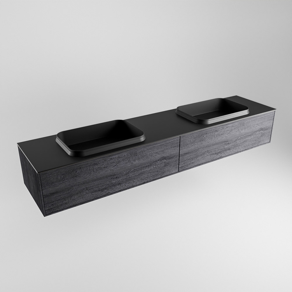 MONDIAZ ERIN 200cm mueble de baño color Antracite 2 cajones. Lavabo RIDGE Doble sin orificio color Urban. 4 MONDIAZ ERIN 200cm mueble de baño color Antracite 2 cajones. Lavabo RIDGE Doble sin orificio color Urban. - Imagen 4