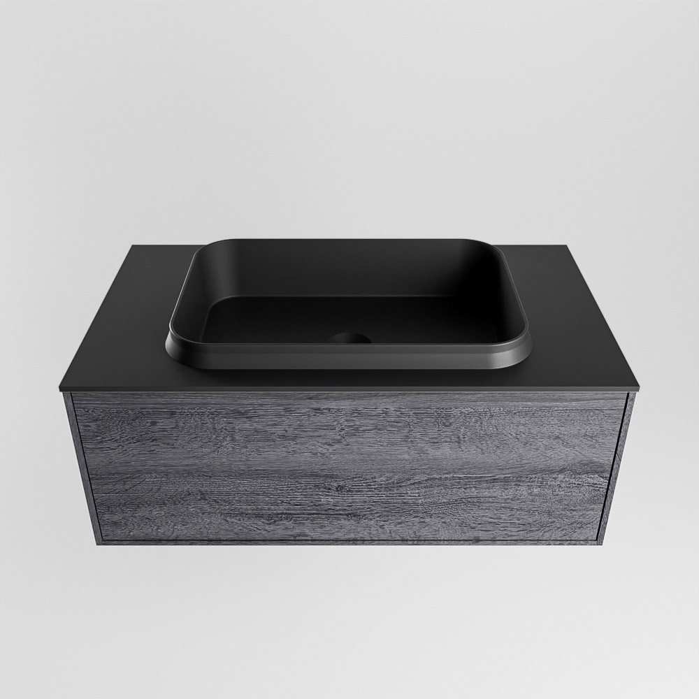 MONDIAZ ERIN 80cm mueble de baño color Antracite 1 cajón. Lavabo RIDGE Centro 1 orificio color Urban. 5 MONDIAZ ERIN 80cm mueble de baño color Antracite 1 cajón. Lavabo RIDGE Centro 1 orificio color Urban. - Imagen 5