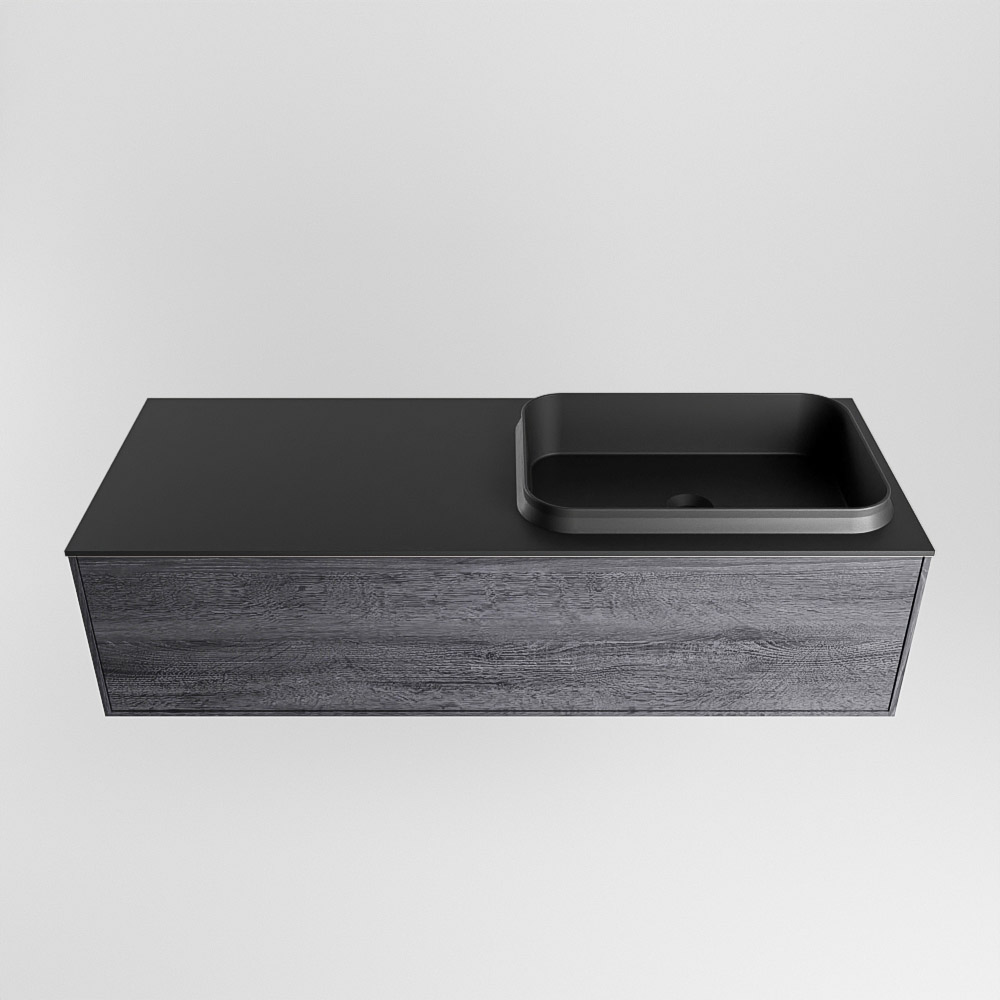 MONDIAZ ERIN 120cm mueble de baño color Antracite 1 cajón. Lavabo RIDGE Derecho sin orificio color Urban. 5 MONDIAZ ERIN 120cm mueble de baño color Antracite 1 cajón. Lavabo RIDGE Derecho sin orificio color Urban. - Imagen 5