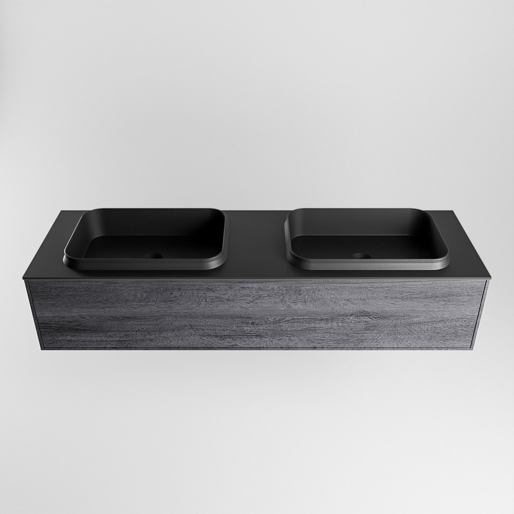 MONDIAZ ERIN 150cm mueble de baño color Antracite 1 cajón. Lavabo RIDGE Doble sin orificio color Urban. 5 MONDIAZ ERIN 150cm mueble de baño color Antracite 1 cajón. Lavabo RIDGE Doble sin orificio color Urban. - Imagen 5