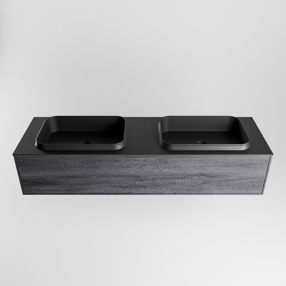 MONDIAZ ERIN 150cm mueble de baño color Antracite 1 cajón. Lavabo RIDGE Doble 2 orificios color Urban. 5 MONDIAZ ERIN 150cm mueble de baño color Antracite 1 cajón. Lavabo RIDGE Doble 2 orificios color Urban. - Imagen 5