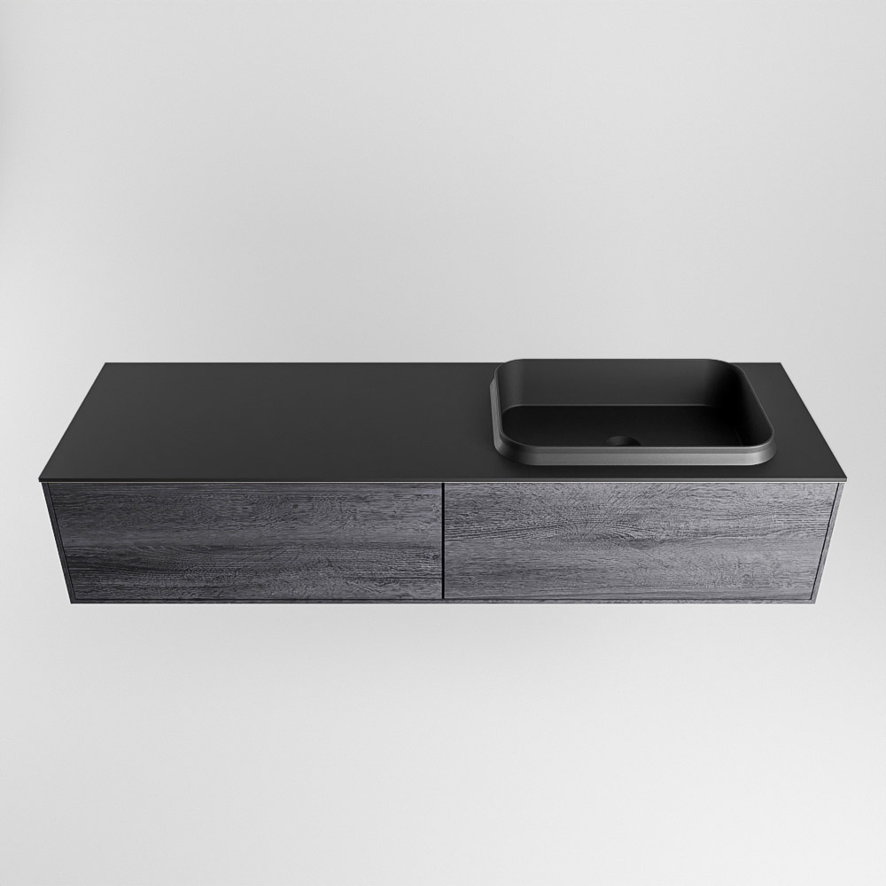 MONDIAZ ERIN 150cm mueble de baño color Antracite 2 cajones. Lavabo RIDGE Derecho sin orificio color Urban. 5 MONDIAZ ERIN 150cm mueble de baño color Antracite 2 cajones. Lavabo RIDGE Derecho sin orificio color Urban. - Imagen 5