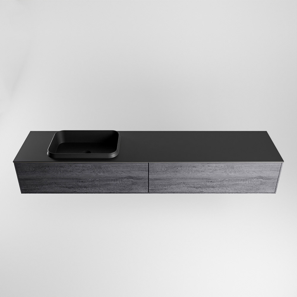 MONDIAZ ERIN 200cm mueble de baño color Antracite 2 cajones. Lavabo RIDGE Izquierda 1 orificio color Urban. 5 MONDIAZ ERIN 200cm mueble de baño color Antracite 2 cajones. Lavabo RIDGE Izquierda 1 orificio color Urban. - Imagen 5