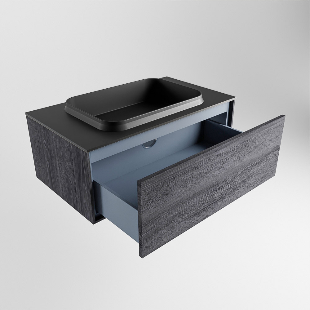 MONDIAZ ERIN 80cm mueble de baño color Antracite 1 cajón. Lavabo RIDGE Centro 1 orificio color Urban. 6 MONDIAZ ERIN 80cm mueble de baño color Antracite 1 cajón. Lavabo RIDGE Centro 1 orificio color Urban. - Imagen 6