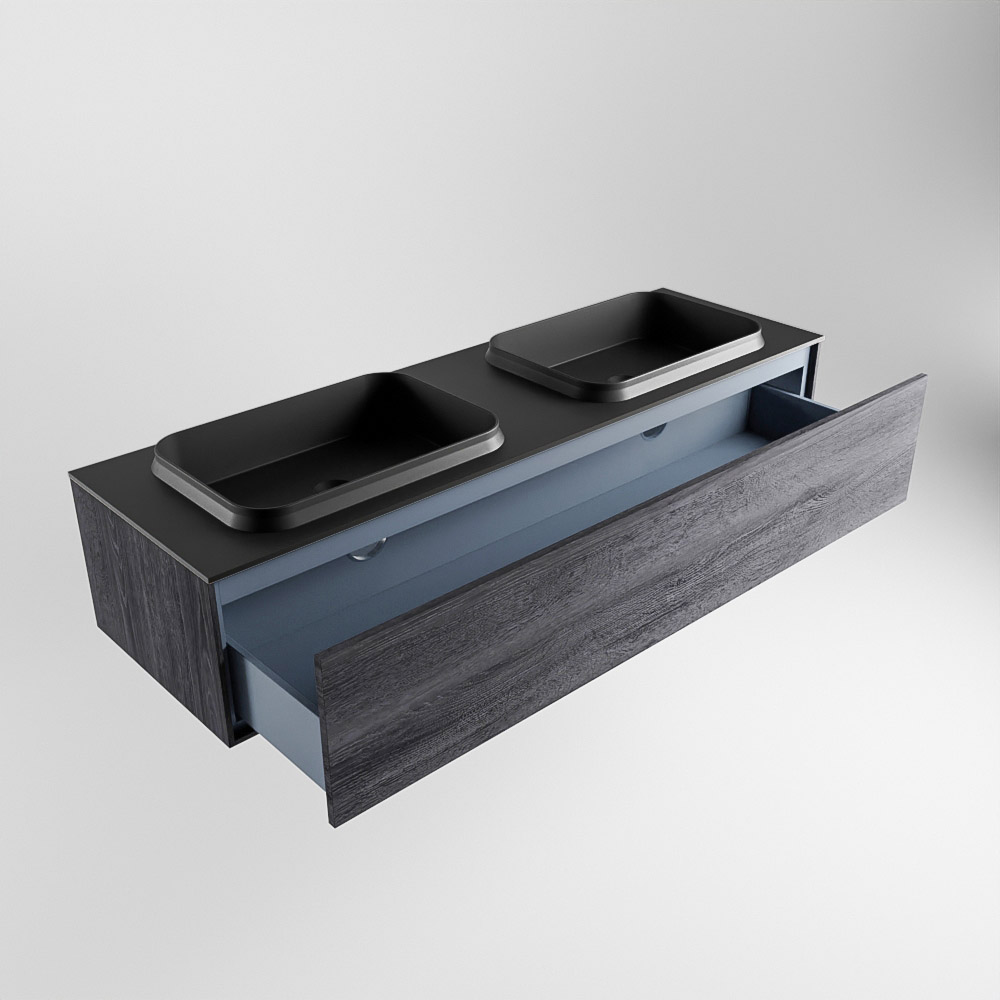 MONDIAZ ERIN 150cm mueble de baño color Antracite 1 cajón. Lavabo RIDGE Doble sin orificio color Urban. 6 MONDIAZ ERIN 150cm mueble de baño color Antracite 1 cajón. Lavabo RIDGE Doble sin orificio color Urban. - Imagen 6