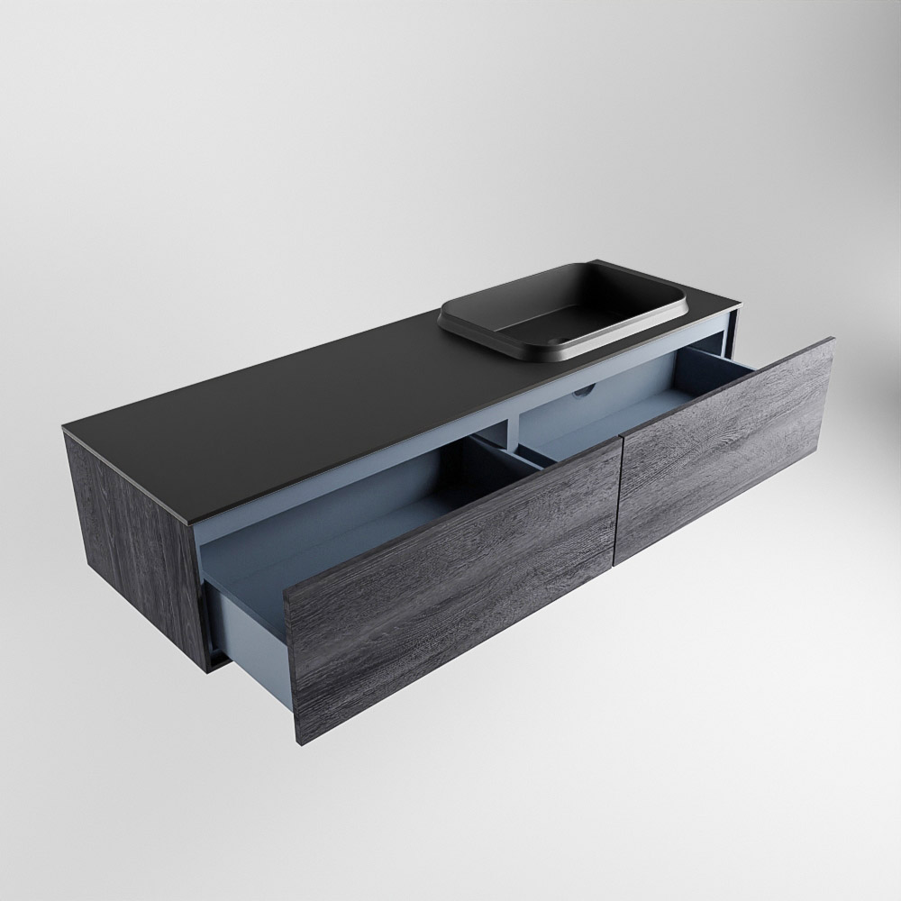 MONDIAZ ERIN 150cm mueble de baño color Antracite 2 cajones. Lavabo RIDGE Derecho sin orificio color Urban. 6 MONDIAZ ERIN 150cm mueble de baño color Antracite 2 cajones. Lavabo RIDGE Derecho sin orificio color Urban. - Imagen 6