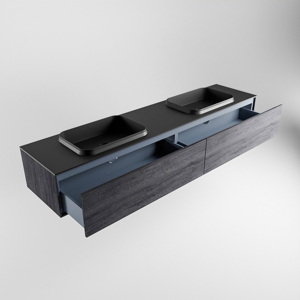 MONDIAZ ERIN 200cm mueble de baño color Antracite 2 cajones. Lavabo RIDGE Doble sin orificio color Urban. 6 MONDIAZ ERIN 200cm mueble de baño color Antracite 2 cajones. Lavabo RIDGE Doble sin orificio color Urban. - Imagen 6