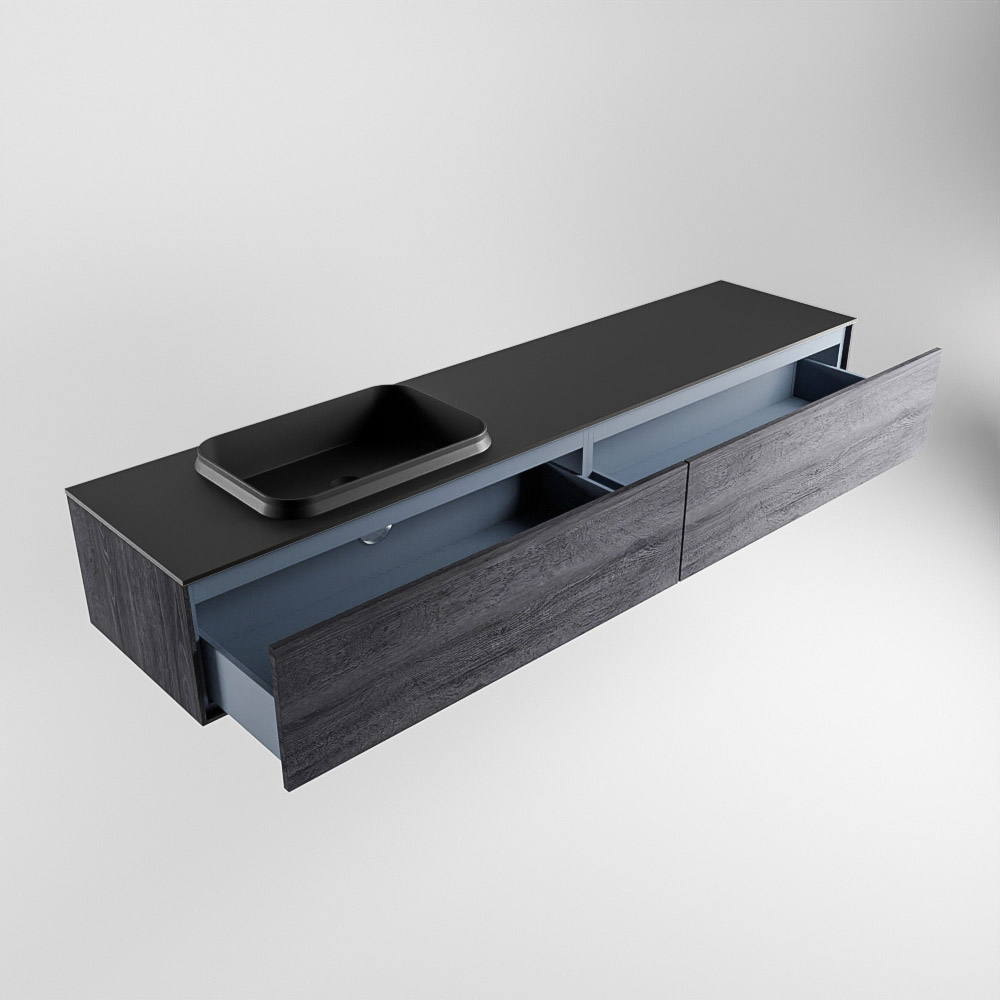 MONDIAZ ERIN 200cm mueble de baño color Antracite 2 cajones. Lavabo RIDGE Izquierda 1 orificio color Urban. 6 MONDIAZ ERIN 200cm mueble de baño color Antracite 2 cajones. Lavabo RIDGE Izquierda 1 orificio color Urban. - Imagen 6