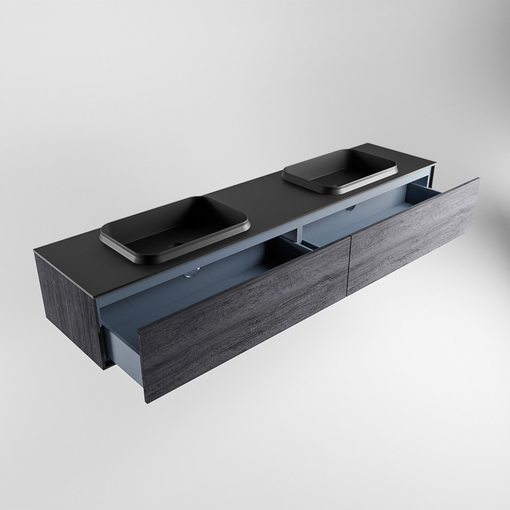 MONDIAZ ERIN 200cm mueble de baño color Antracite 2 cajones. Lavabo RIDGE Doble 2 orificios color Urban. 6 MONDIAZ ERIN 200cm mueble de baño color Antracite 2 cajones. Lavabo RIDGE Doble 2 orificios color Urban. - Imagen 6