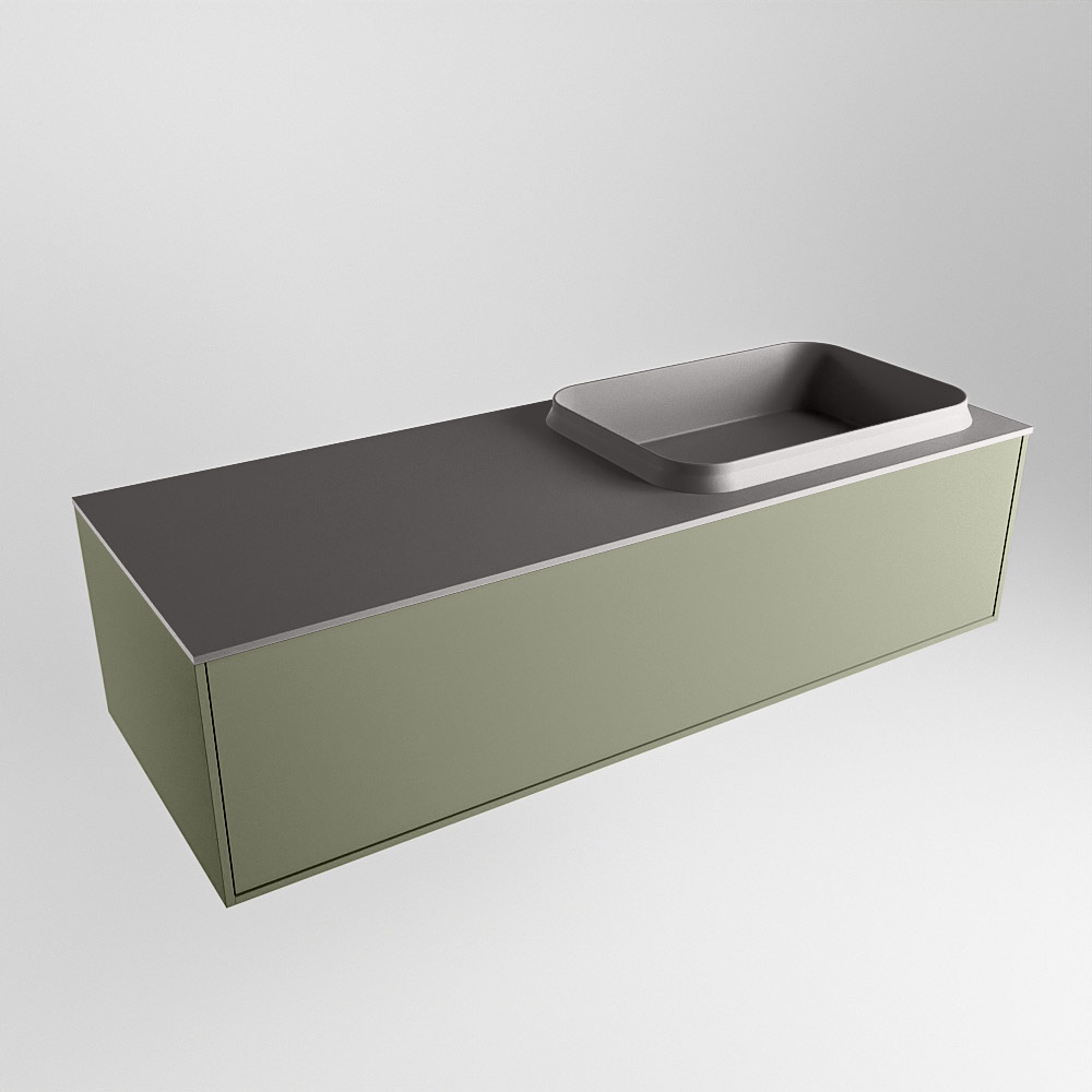MONDIAZ ERIN 120cm mueble de baño color Army 1 cajón. Lavabo RIDGE Derecho sin orificio color Dark Grey. 4 MONDIAZ ERIN 120cm mueble de baño color Army 1 cajón. Lavabo RIDGE Derecho sin orificio color Dark Grey. - Imagen 4