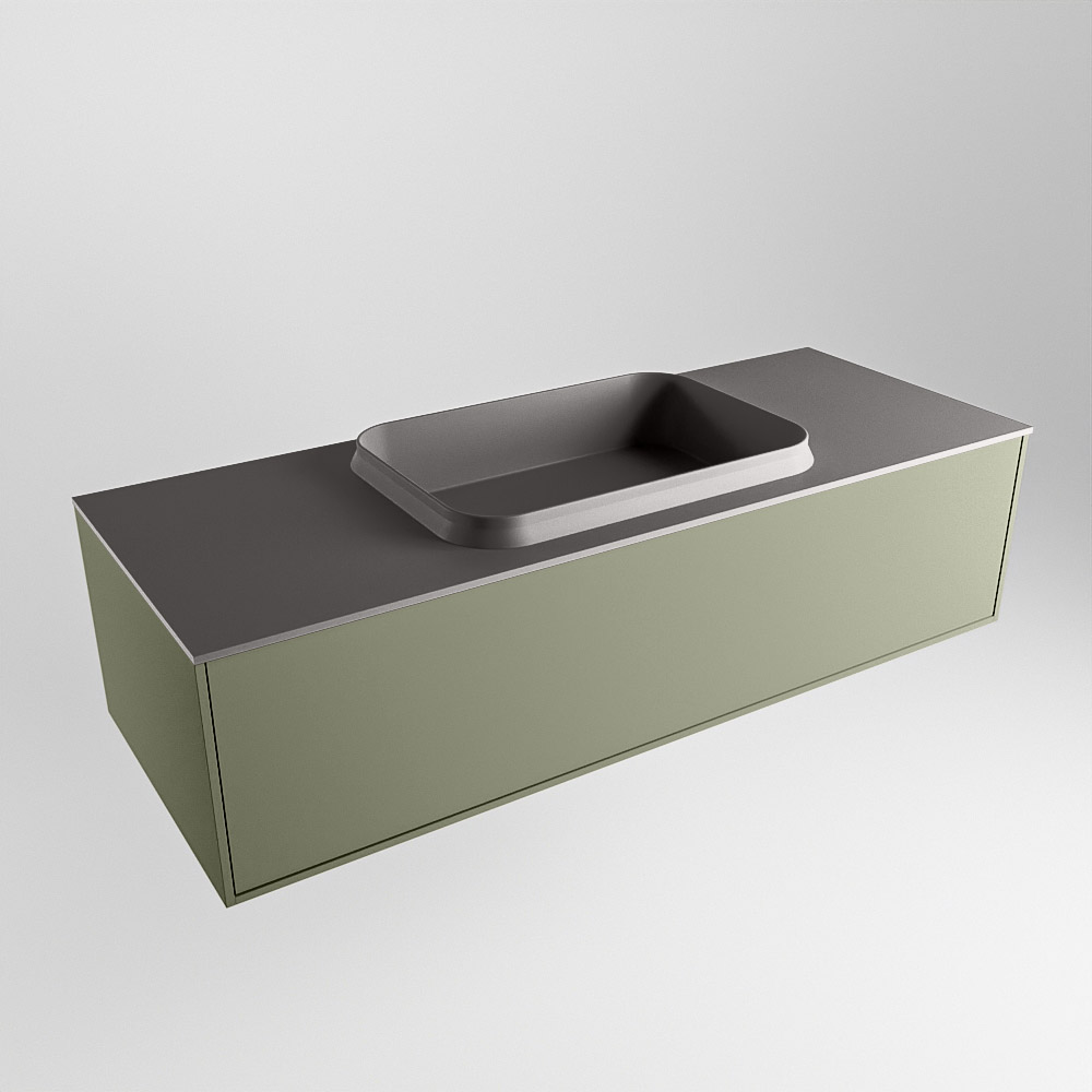 MONDIAZ ERIN 120cm mueble de baño color Army 1 cajón. Lavabo RIDGE Centro 1 orificio color Dark Grey. 4 MONDIAZ ERIN 120cm mueble de baño color Army 1 cajón. Lavabo RIDGE Centro 1 orificio color Dark Grey. - Imagen 4