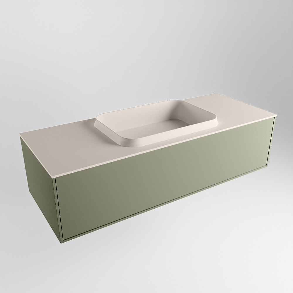 MONDIAZ ERIN 120cm mueble de baño color Army 1 cajón. Lavabo RIDGE Centro 1 orificio color Linen. 4 MONDIAZ ERIN 120cm mueble de baño color Army 1 cajón. Lavabo RIDGE Centro 1 orificio color Linen. - Imagen 4