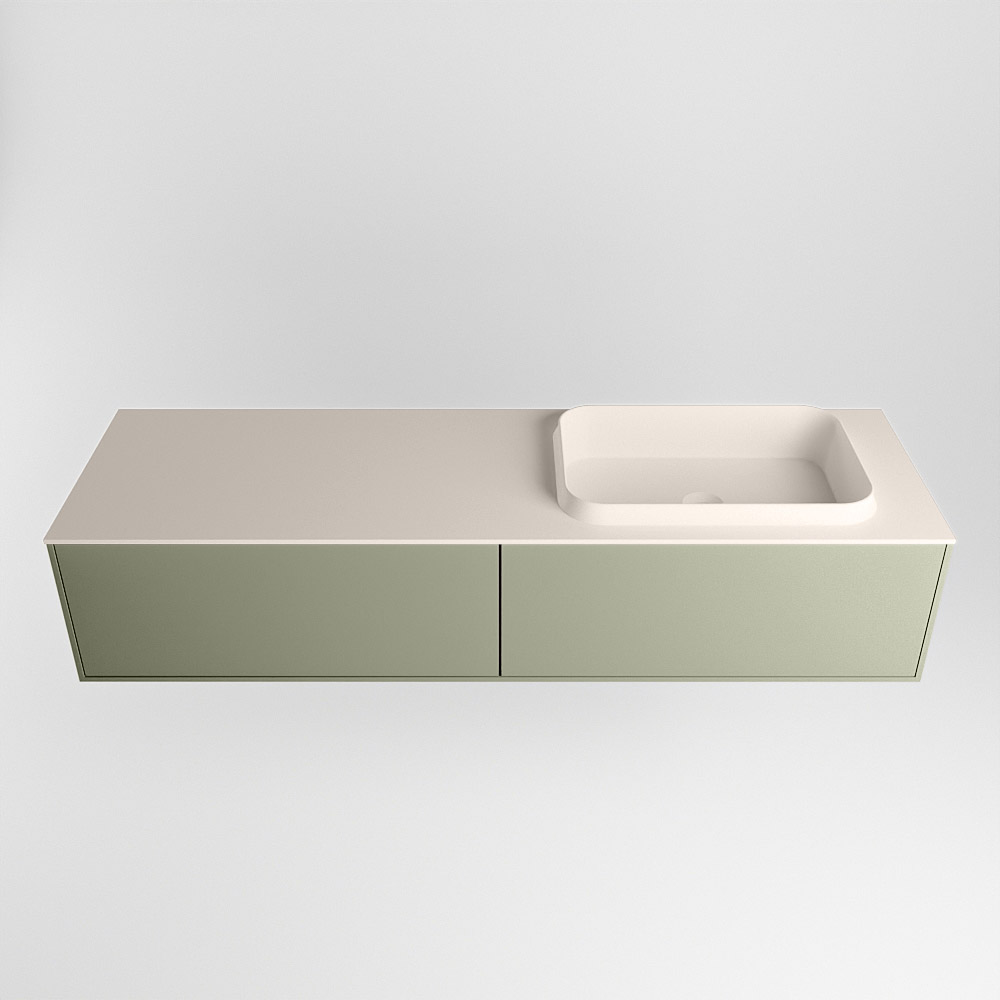 MONDIAZ ERIN 150cm mueble de baño color Army 2 cajones. Lavabo RIDGE Derecho 1 orificio color Linen. 5 MONDIAZ ERIN 150cm mueble de baño color Army 2 cajones. Lavabo RIDGE Derecho 1 orificio color Linen. - Imagen 5