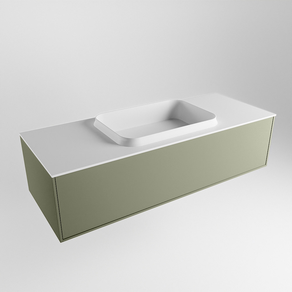 MONDIAZ ERIN 120cm mueble de baño color Army 1 cajón. Lavabo RIDGE Centro sin orificio color Talc. 4 MONDIAZ ERIN 120cm mueble de baño color Army 1 cajón. Lavabo RIDGE Centro sin orificio color Talc. - Imagen 4