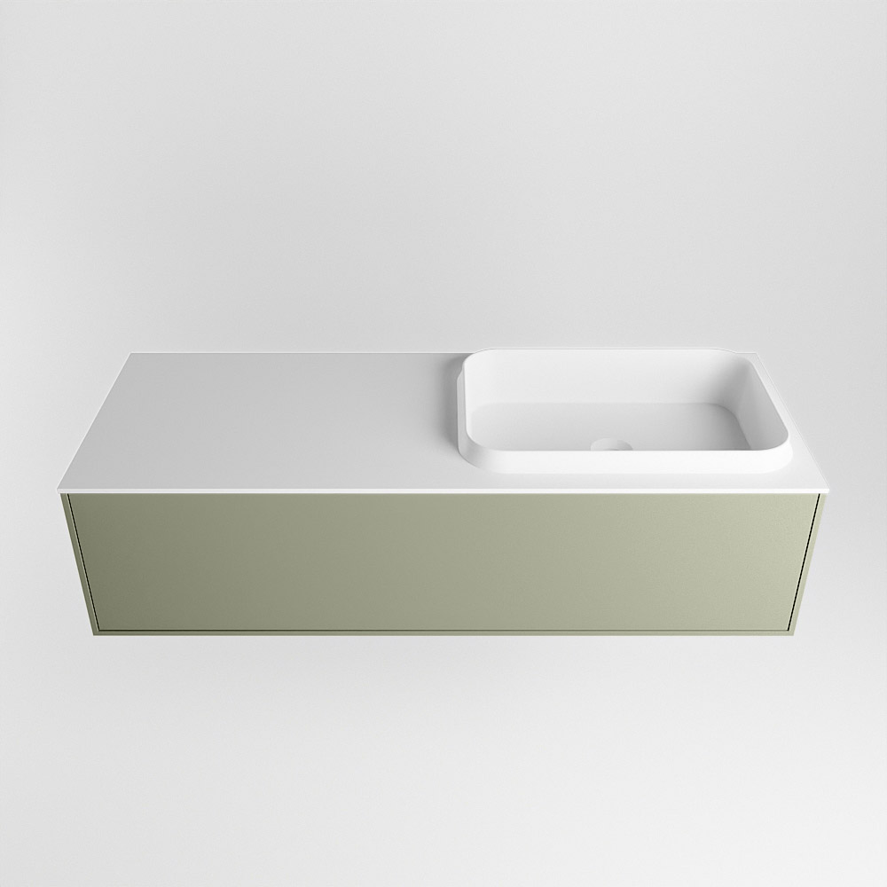MONDIAZ ERIN 120cm mueble de baño color Army 1 cajón. Lavabo RIDGE Derecho sin orificio color Talc. 5 MONDIAZ ERIN 120cm mueble de baño color Army 1 cajón. Lavabo RIDGE Derecho sin orificio color Talc. - Imagen 5