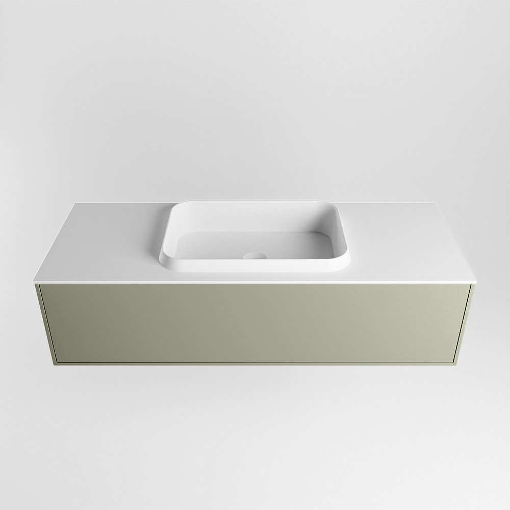 MONDIAZ ERIN 120cm mueble de baño color Army 1 cajón. Lavabo RIDGE Centro 1 orificio color Talc. 5 MONDIAZ ERIN 120cm mueble de baño color Army 1 cajón. Lavabo RIDGE Centro 1 orificio color Talc. - Imagen 5