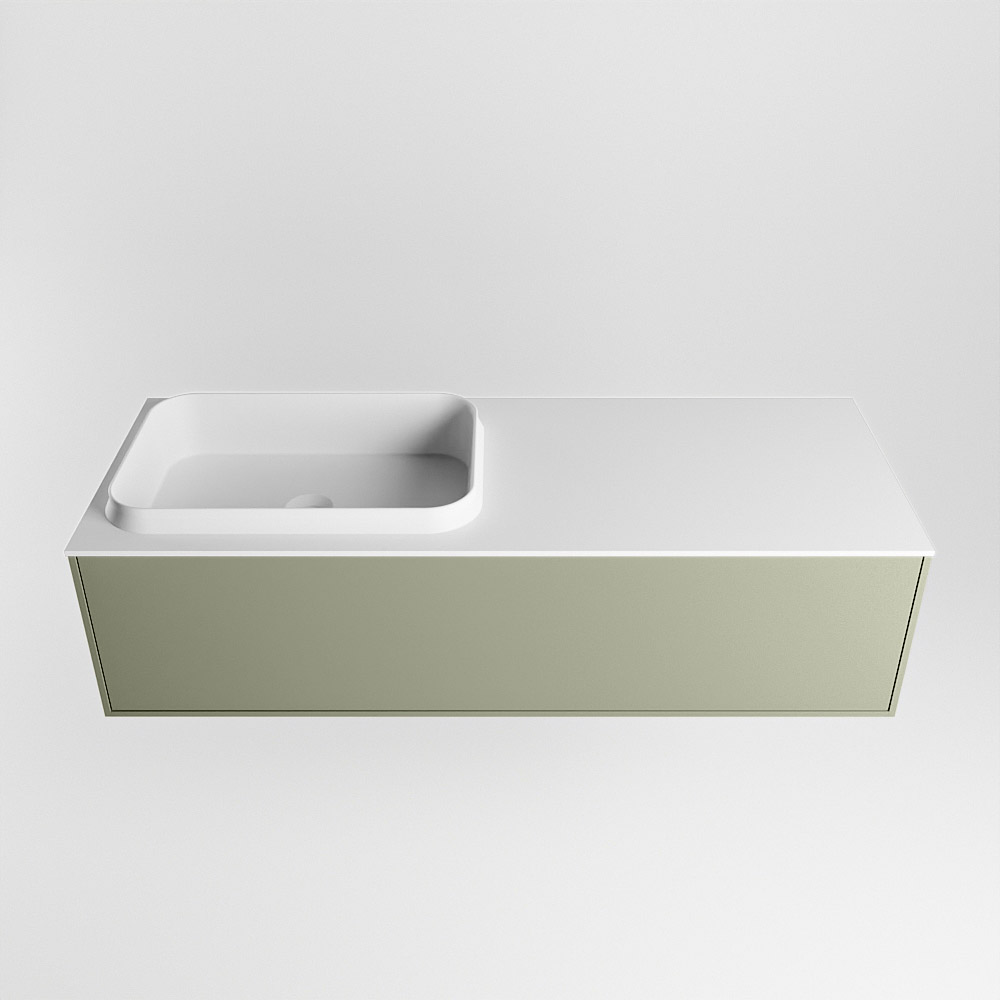 MONDIAZ ERIN 120cm mueble de baño color Army 1 cajón. Lavabo RIDGE Izquierda 1 orificio color Talc. 5 MONDIAZ ERIN 120cm mueble de baño color Army 1 cajón. Lavabo RIDGE Izquierda 1 orificio color Talc. - Imagen 5