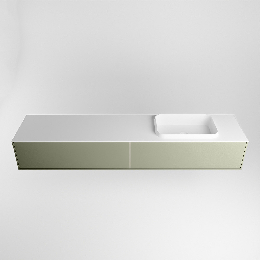 MONDIAZ ERIN 200cm mueble de baño color Army 2 cajones. Lavabo RIDGE Derecho 1 orificio color Talc. 5 MONDIAZ ERIN 200cm mueble de baño color Army 2 cajones. Lavabo RIDGE Derecho 1 orificio color Talc. - Imagen 5