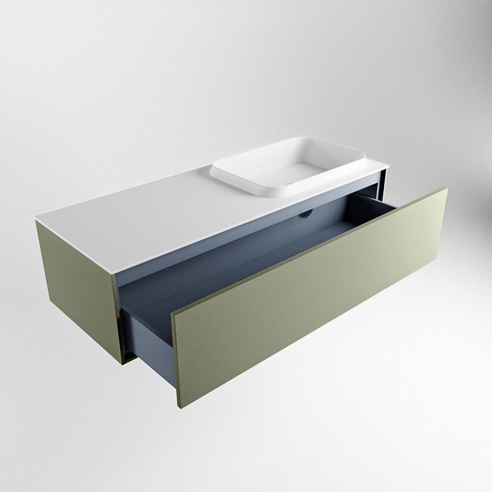 MONDIAZ ERIN 120cm mueble de baño color Army 1 cajón. Lavabo RIDGE Derecho sin orificio color Talc. 6 MONDIAZ ERIN 120cm mueble de baño color Army 1 cajón. Lavabo RIDGE Derecho sin orificio color Talc. - Imagen 6