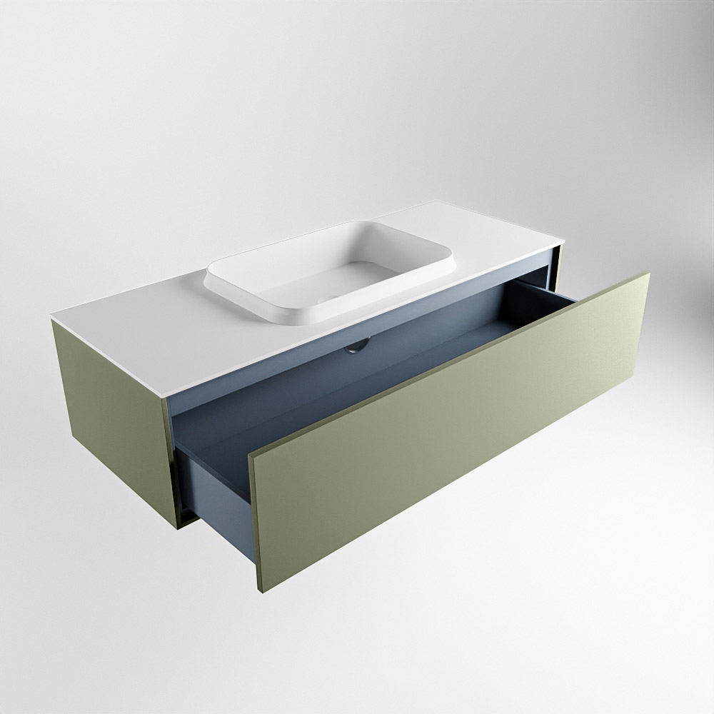 MONDIAZ ERIN 120cm mueble de baño color Army 1 cajón. Lavabo RIDGE Centro 1 orificio color Talc. 6 MONDIAZ ERIN 120cm mueble de baño color Army 1 cajón. Lavabo RIDGE Centro 1 orificio color Talc. - Imagen 6