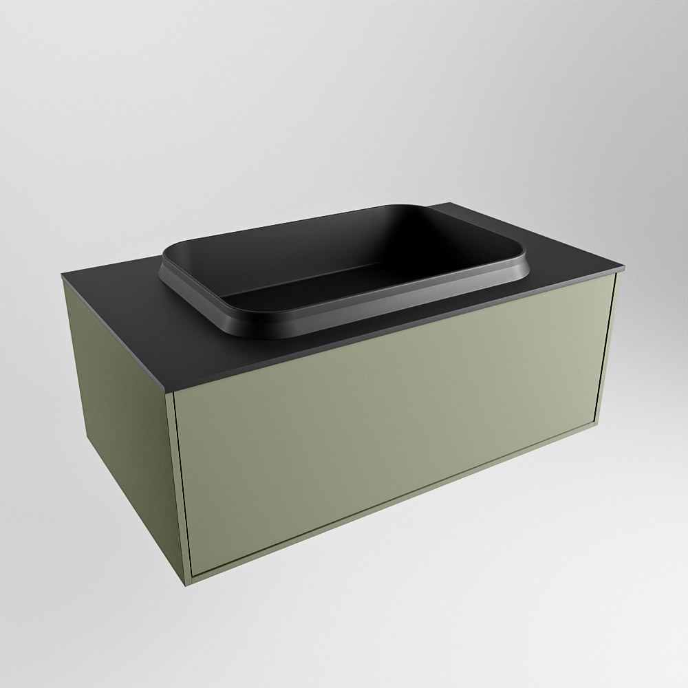 MONDIAZ ERIN 80cm mueble de baño color Army 1 cajón. Lavabo RIDGE Centro 1 orificio color Urban. 4 MONDIAZ ERIN 80cm mueble de baño color Army 1 cajón. Lavabo RIDGE Centro 1 orificio color Urban. - Imagen 4