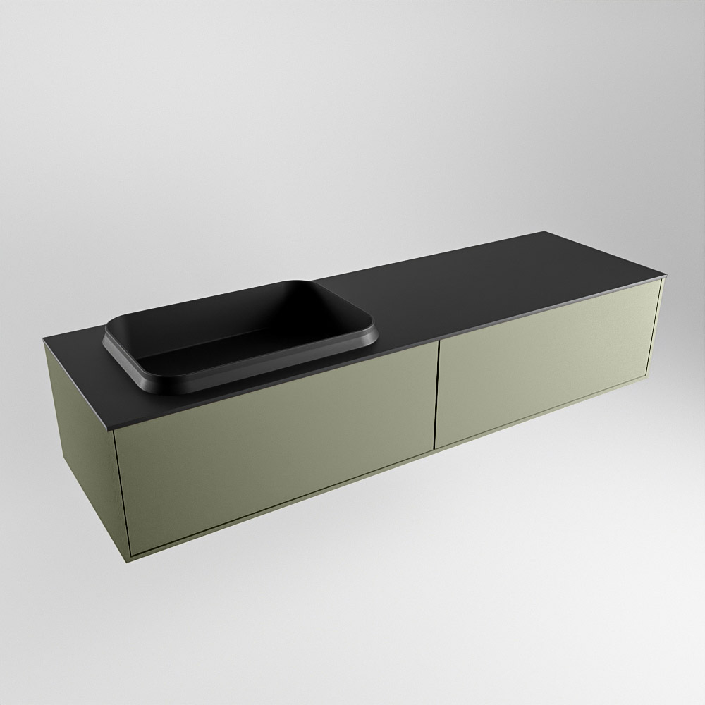 MONDIAZ ERIN 150cm mueble de baño color Army 2 cajones. Lavabo RIDGE Izquierda 1 orificio color Urban. 4 MONDIAZ ERIN 150cm mueble de baño color Army 2 cajones. Lavabo RIDGE Izquierda 1 orificio color Urban. - Imagen 4