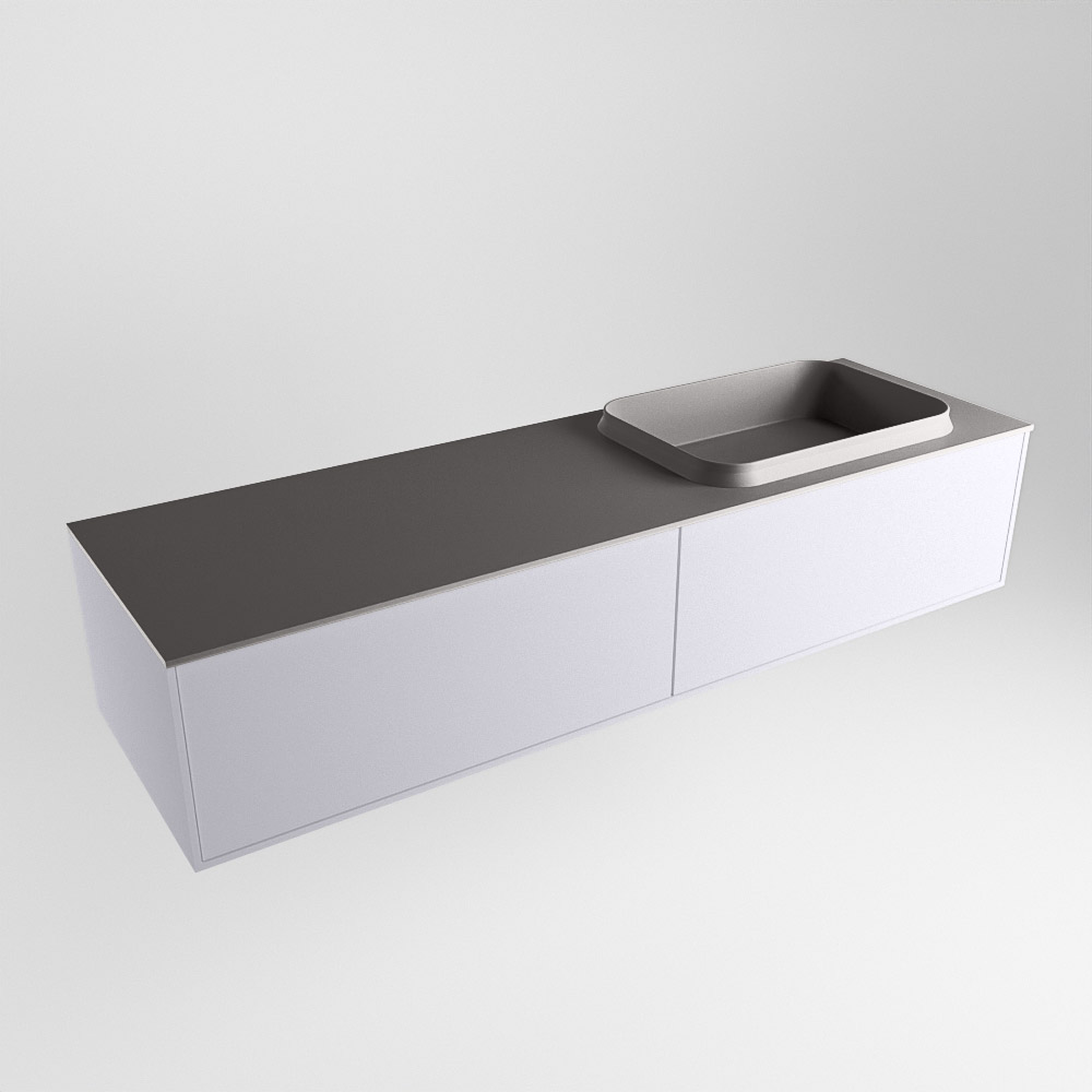 MONDIAZ ERIN 150cm mueble de baño color Cale 2 cajones. Lavabo RIDGE Derecho 1 orificio color Dark Grey. 4 MONDIAZ ERIN 150cm mueble de baño color Cale 2 cajones. Lavabo RIDGE Derecho 1 orificio color Dark Grey. - Imagen 4