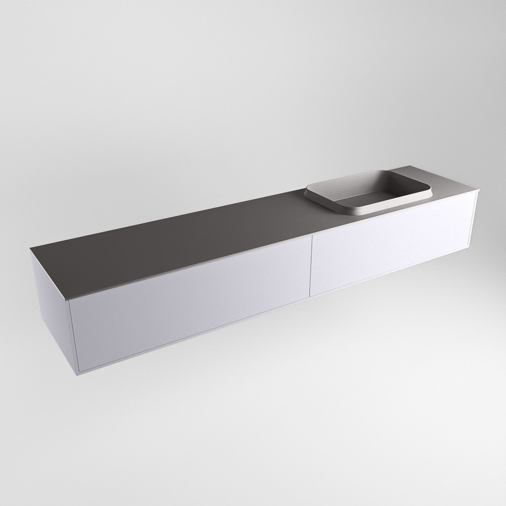 MONDIAZ ERIN 200cm mueble de baño color Cale 2 cajones. Lavabo RIDGE Derecho 1 orificio color Dark Grey. 4 MONDIAZ ERIN 200cm mueble de baño color Cale 2 cajones. Lavabo RIDGE Derecho 1 orificio color Dark Grey. - Imagen 4