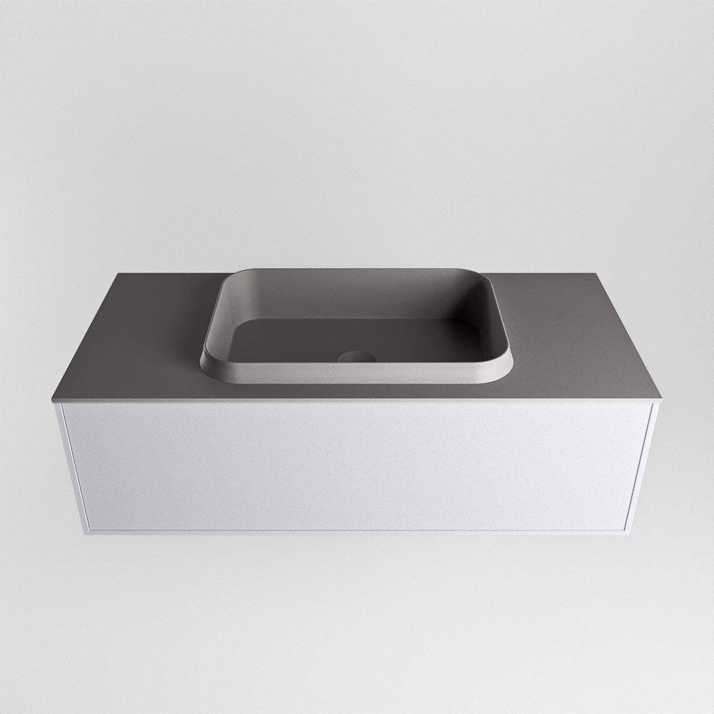 MONDIAZ ERIN 100cm mueble de baño color Cale 1 cajón. Lavabo RIDGE Centro 1 orificio color Dark Grey. 5 MONDIAZ ERIN 100cm mueble de baño color Cale 1 cajón. Lavabo RIDGE Centro 1 orificio color Dark Grey. - Imagen 5
