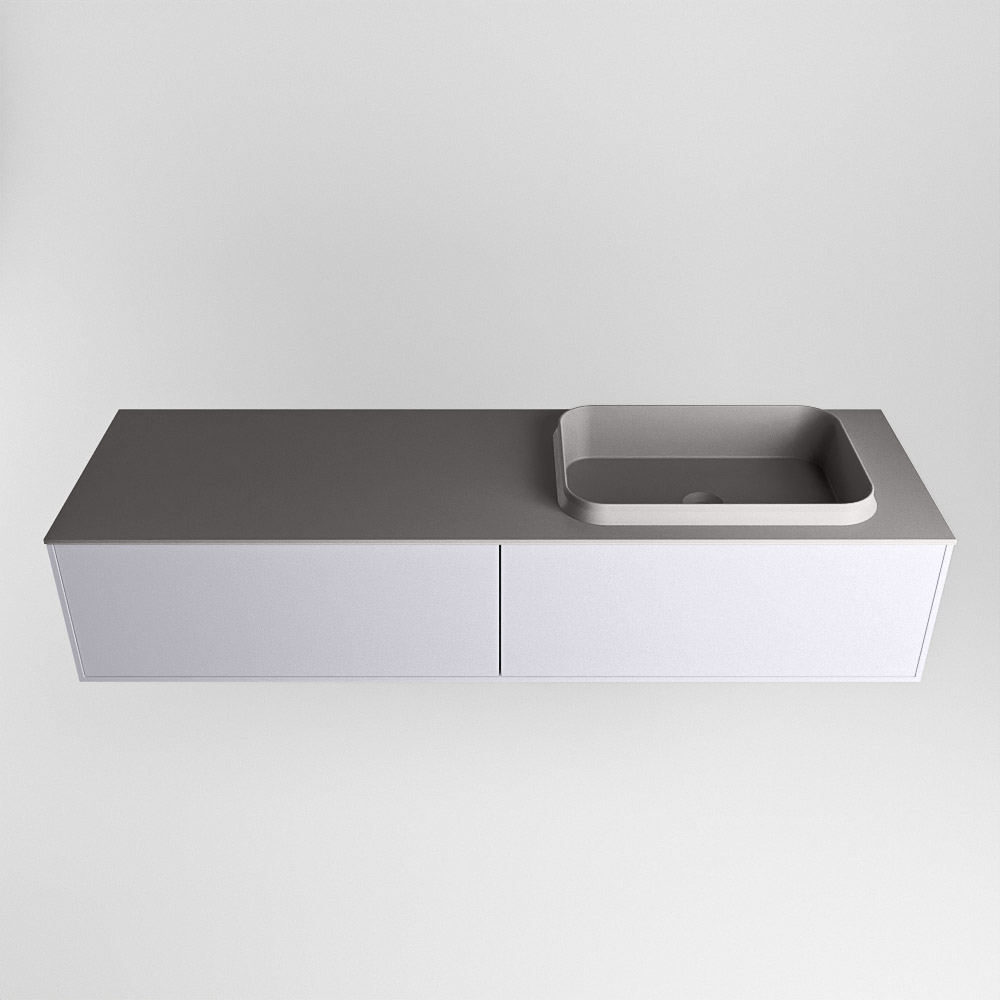 MONDIAZ ERIN 150cm mueble de baño color Cale 2 cajones. Lavabo RIDGE Derecho 1 orificio color Dark Grey. 5 MONDIAZ ERIN 150cm mueble de baño color Cale 2 cajones. Lavabo RIDGE Derecho 1 orificio color Dark Grey. - Imagen 5