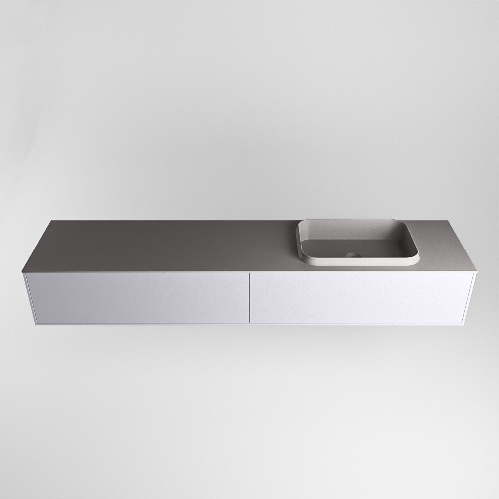 MONDIAZ ERIN 200cm mueble de baño color Cale 2 cajones. Lavabo RIDGE Derecho 1 orificio color Dark Grey. 5 MONDIAZ ERIN 200cm mueble de baño color Cale 2 cajones. Lavabo RIDGE Derecho 1 orificio color Dark Grey. - Imagen 5