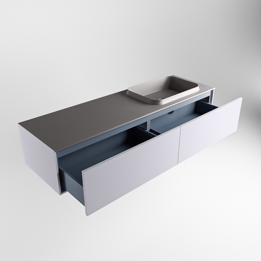 MONDIAZ ERIN 150cm mueble de baño color Cale 2 cajones. Lavabo RIDGE Derecho 1 orificio color Dark Grey. 6 MONDIAZ ERIN 150cm mueble de baño color Cale 2 cajones. Lavabo RIDGE Derecho 1 orificio color Dark Grey. - Imagen 6