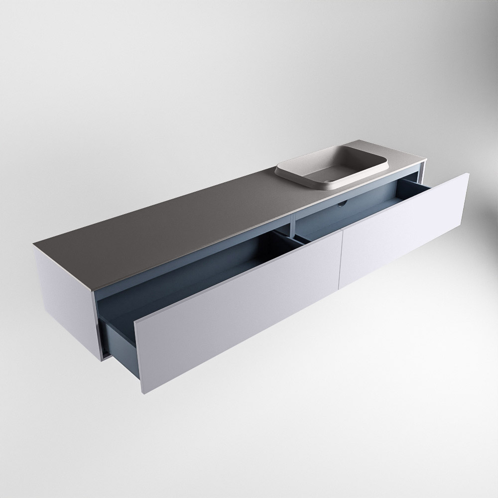 MONDIAZ ERIN 200cm mueble de baño color Cale 2 cajones. Lavabo RIDGE Derecho 1 orificio color Dark Grey. 6 MONDIAZ ERIN 200cm mueble de baño color Cale 2 cajones. Lavabo RIDGE Derecho 1 orificio color Dark Grey. - Imagen 6