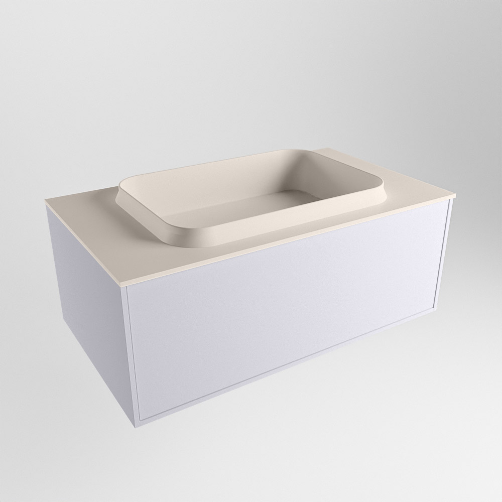MONDIAZ ERIN 80cm mueble de baño color Cale 1 cajón. Lavabo RIDGE Centro 1 orificio color Linen. 4 MONDIAZ ERIN 80cm mueble de baño color Cale 1 cajón. Lavabo RIDGE Centro 1 orificio color Linen. - Imagen 4