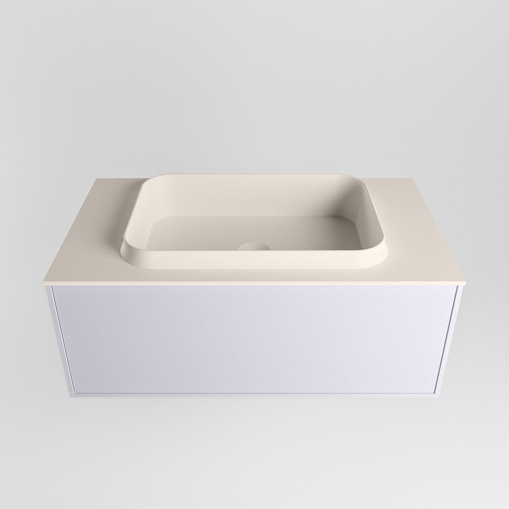 MONDIAZ ERIN 80cm mueble de baño color Cale 1 cajón. Lavabo RIDGE Centro 1 orificio color Linen. 5 MONDIAZ ERIN 80cm mueble de baño color Cale 1 cajón. Lavabo RIDGE Centro 1 orificio color Linen. - Imagen 5