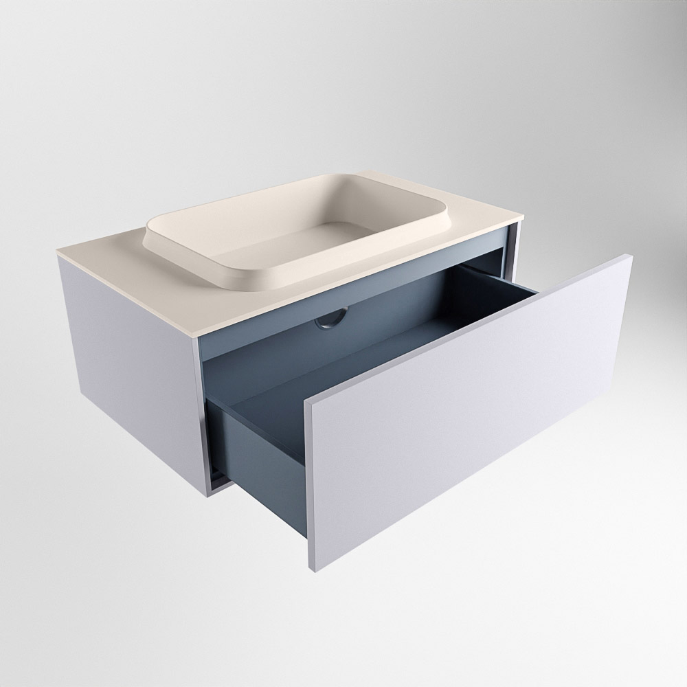 MONDIAZ ERIN 80cm mueble de baño color Cale 1 cajón. Lavabo RIDGE Centro 1 orificio color Linen. 6 MONDIAZ ERIN 80cm mueble de baño color Cale 1 cajón. Lavabo RIDGE Centro 1 orificio color Linen. - Imagen 6