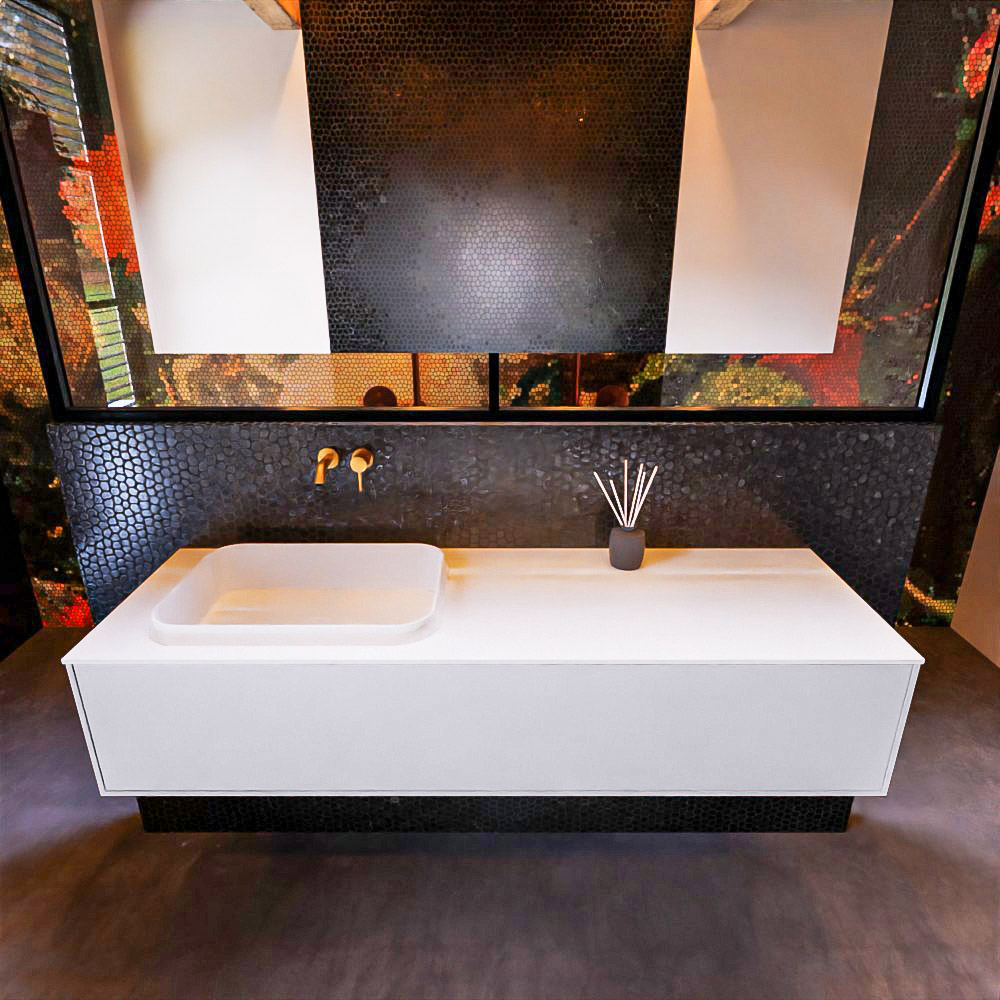 MONDIAZ ERIN 150cm mueble de baño color Cale 1 cajón. Lavabo RIDGE Izquierda sin orificio color Talc. 3 MONDIAZ ERIN 150cm mueble de baño color Cale 1 cajón. Lavabo RIDGE Izquierda sin orificio color Talc. - Imagen 3