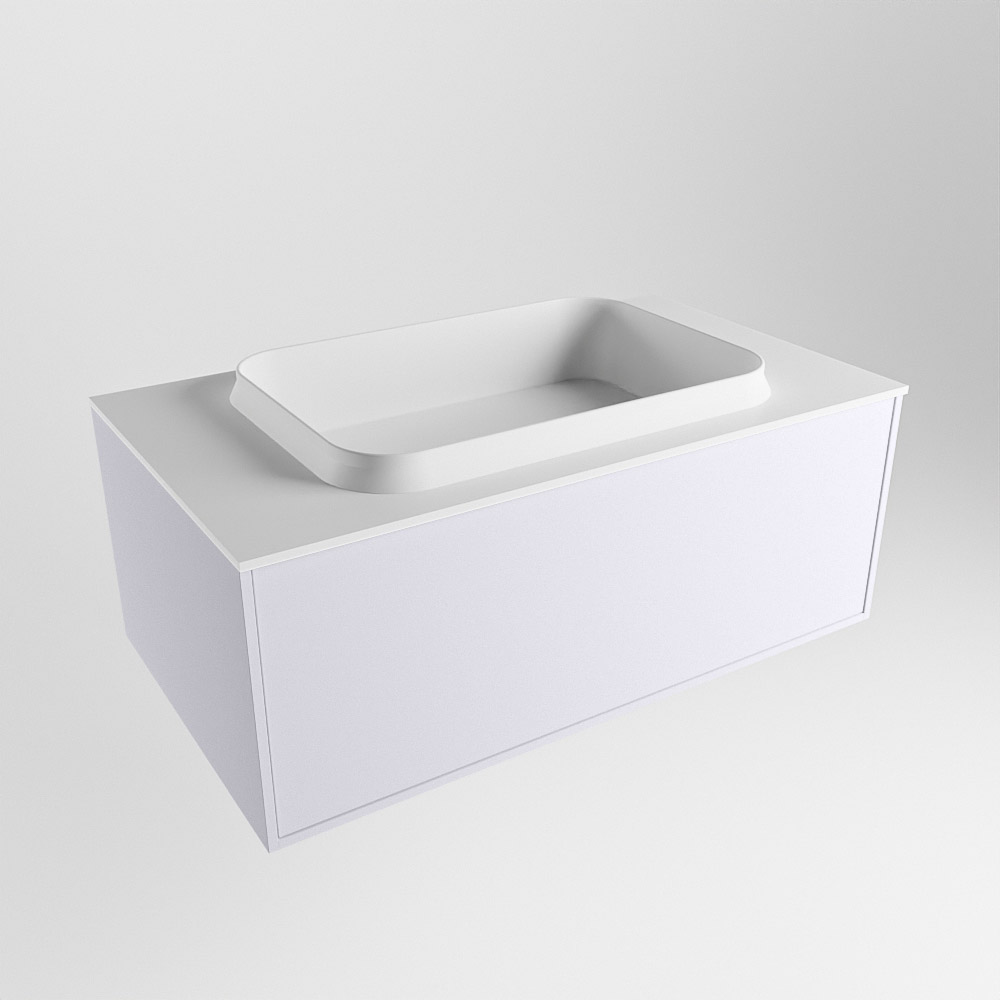 MONDIAZ ERIN 80cm mueble de baño color Cale 1 cajón. Lavabo RIDGE Centro 1 orificio color Talc. 4 MONDIAZ ERIN 80cm mueble de baño color Cale 1 cajón. Lavabo RIDGE Centro 1 orificio color Talc. - Imagen 4