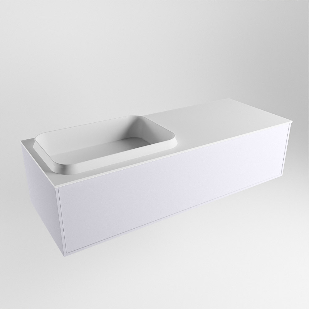 MONDIAZ ERIN 120cm mueble de baño color Cale 1 cajón. Lavabo RIDGE Izquierda 1 orificio color Talc. 4 MONDIAZ ERIN 120cm mueble de baño color Cale 1 cajón. Lavabo RIDGE Izquierda 1 orificio color Talc. - Imagen 4