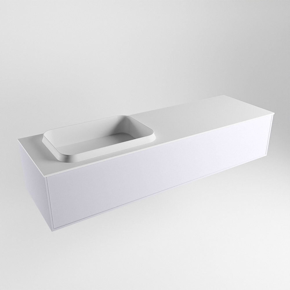MONDIAZ ERIN 150cm mueble de baño color Cale 1 cajón. Lavabo RIDGE Izquierda sin orificio color Talc. 4 MONDIAZ ERIN 150cm mueble de baño color Cale 1 cajón. Lavabo RIDGE Izquierda sin orificio color Talc. - Imagen 4